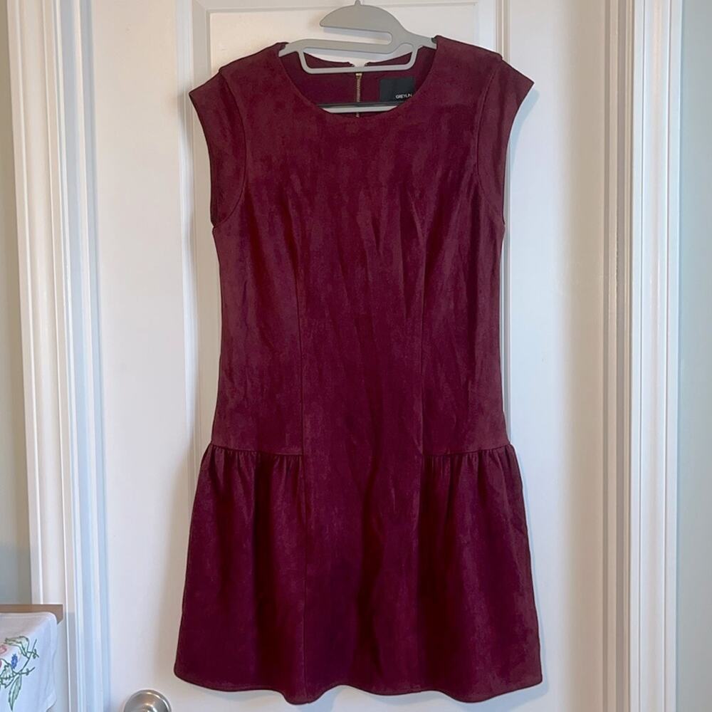 Anthropologie Greylin Saulina Faux Suede Drop Waist Dress